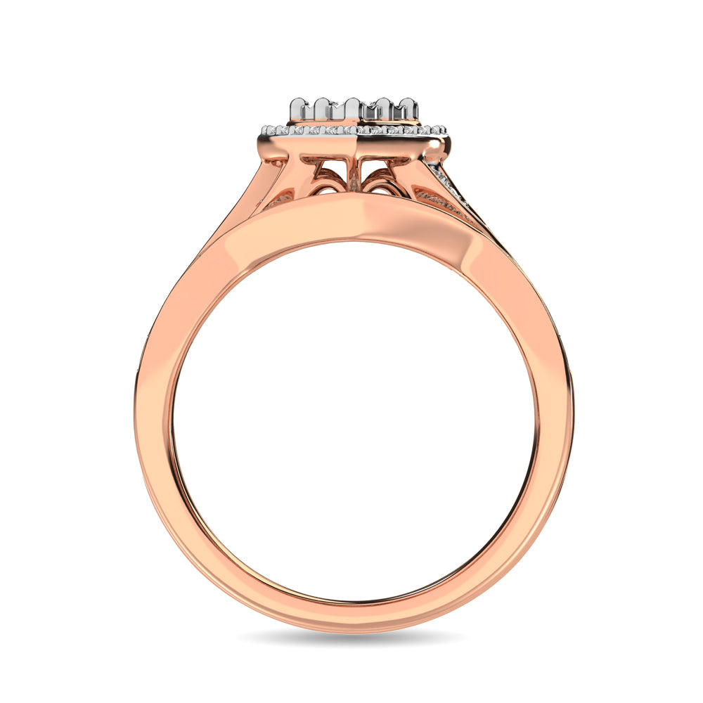 Diamond Bridal Ring 1/5 ct tw in Round-cut 10K in Rose Gold