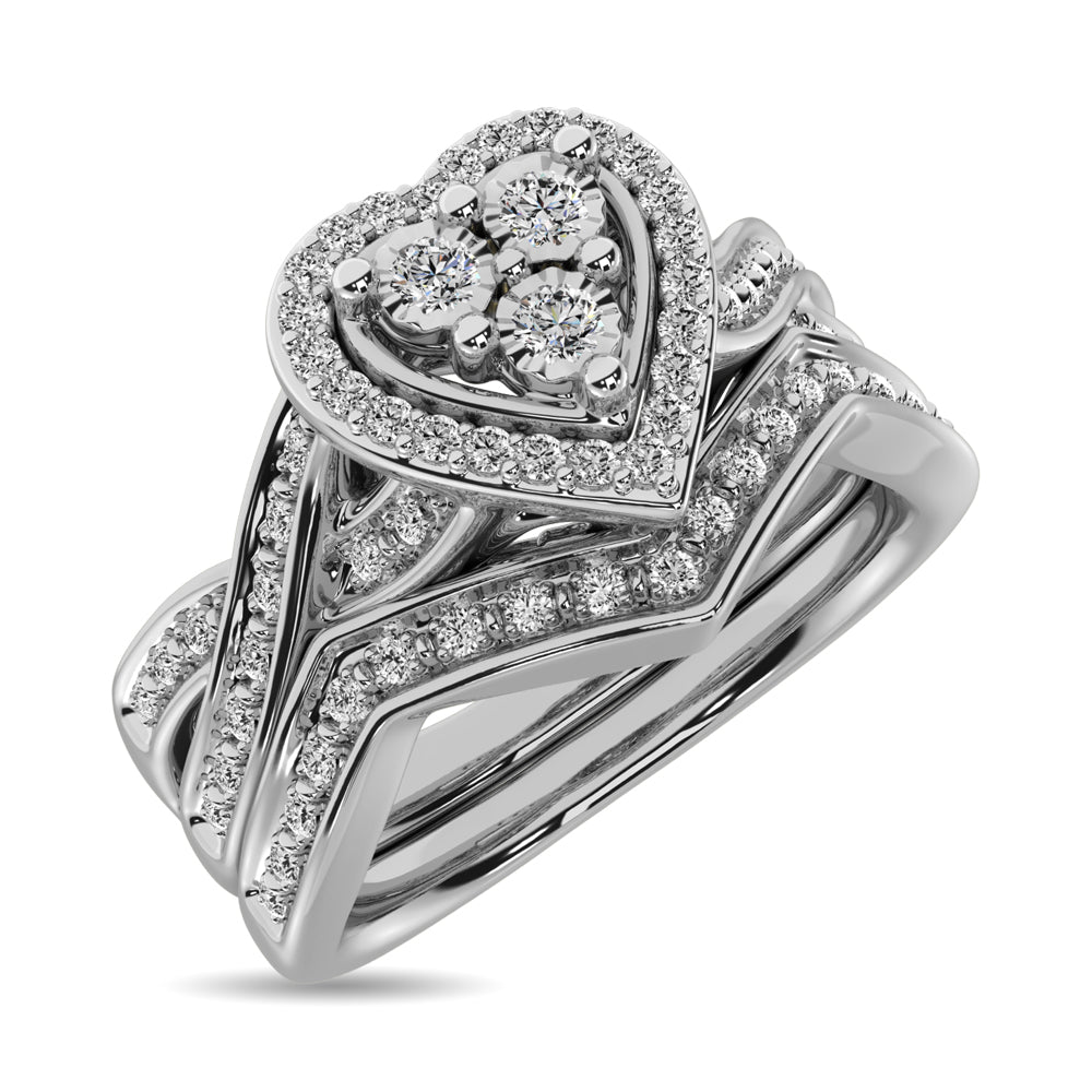 Diamond Bridal Ring 1/5 Ct Tw In Round-Cut 10K In White Gold