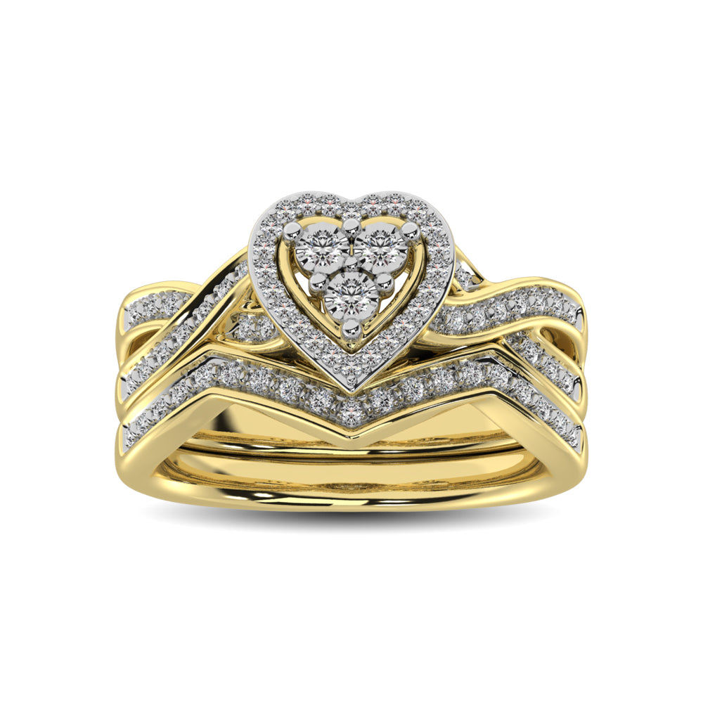 Diamond Bridal Ring 1/5 Ct Tw In Round-Cut 10K In Yellow Gold