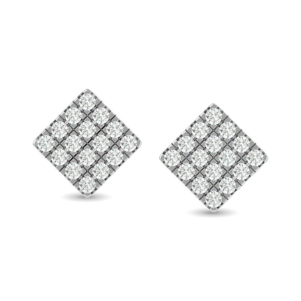 Diamond 1/3 Ct Tw Fashion Earrings In 10K White Gold