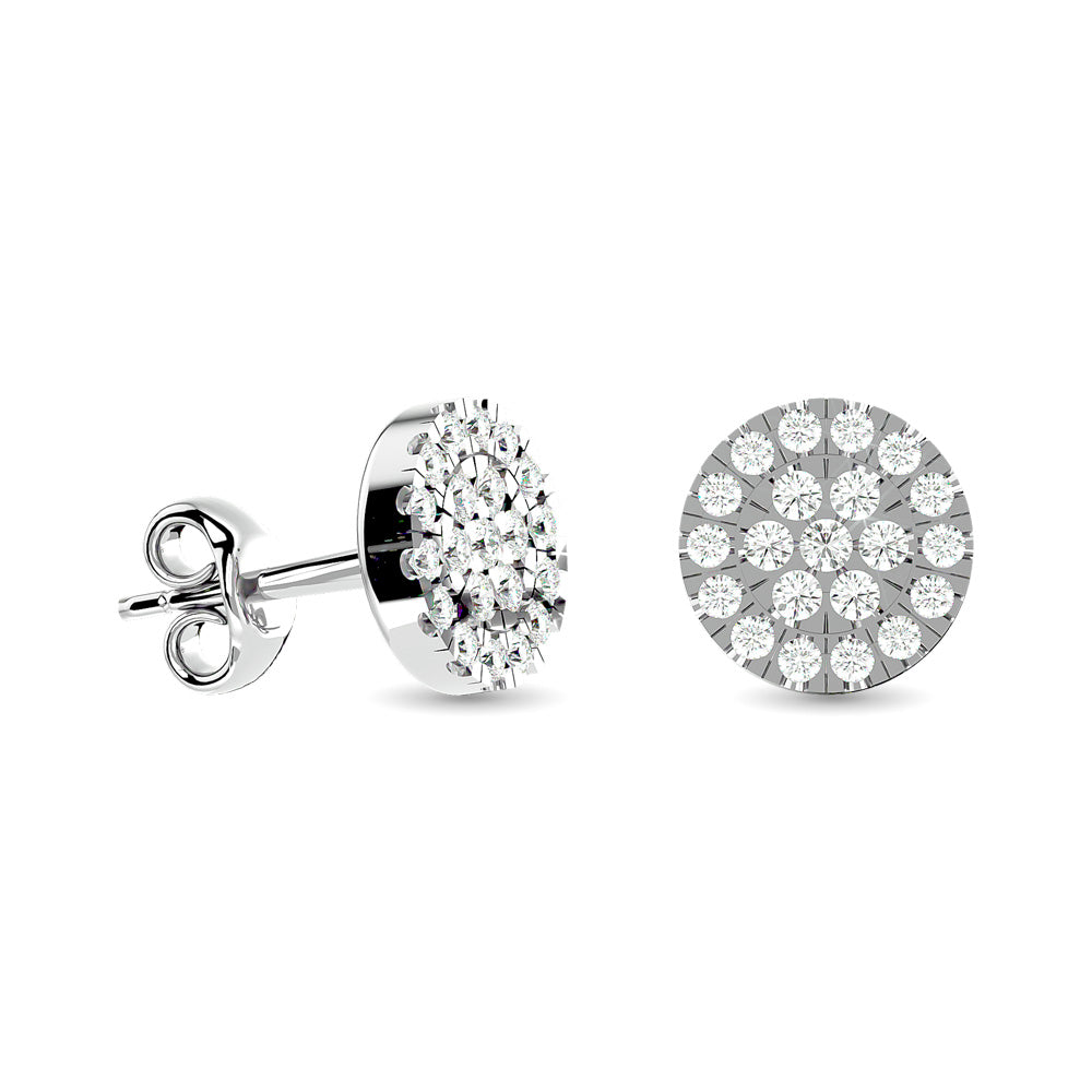 Diamond Stud Earrings 1/3 Ct Tw In 10K White Gold