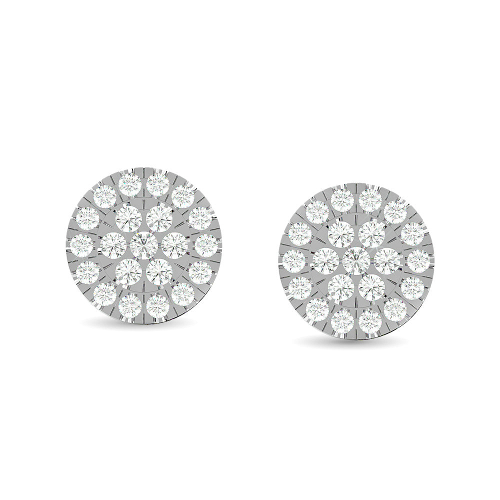 Diamond Stud Earrings 1/3 Ct Tw In 10K White Gold