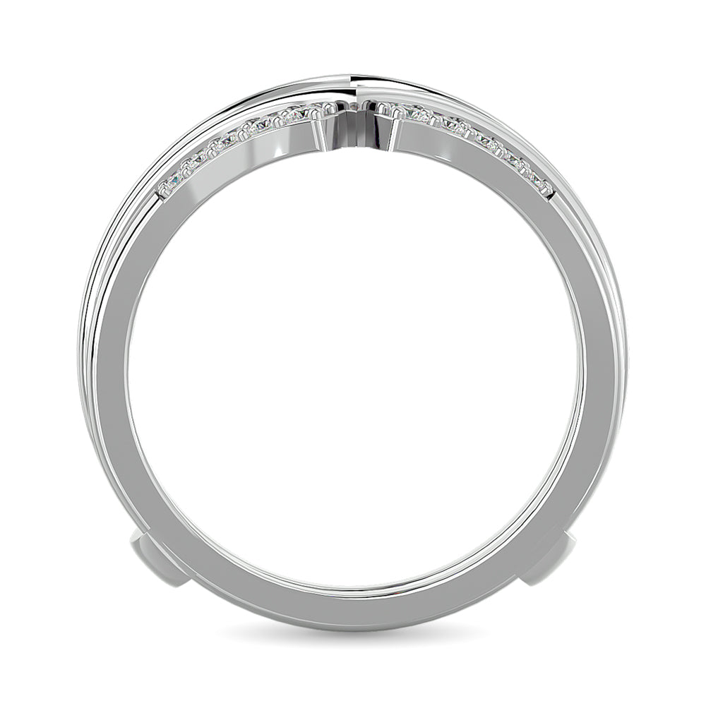 Diamond Guard Ring 1/5 Ct Tw In 10K White Gold