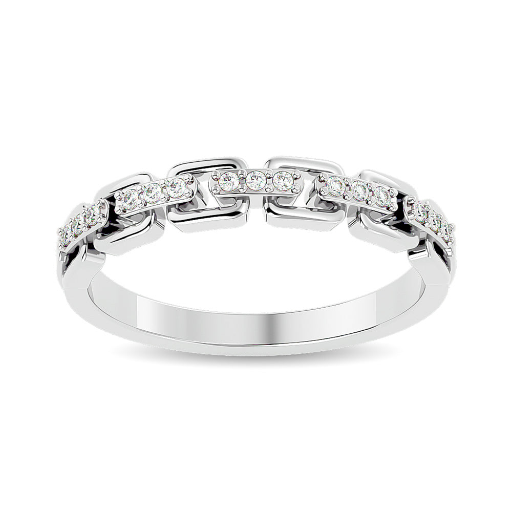 Diamond 1/10 Ct Tw Ladies Band In 10K White Gold