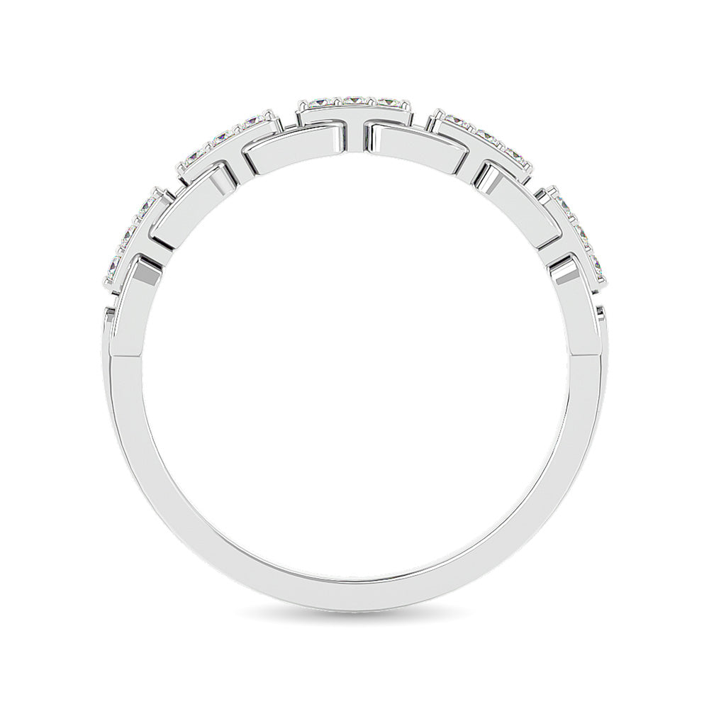 Diamond 1/10 ct tw Ladies band in 10K White Gold