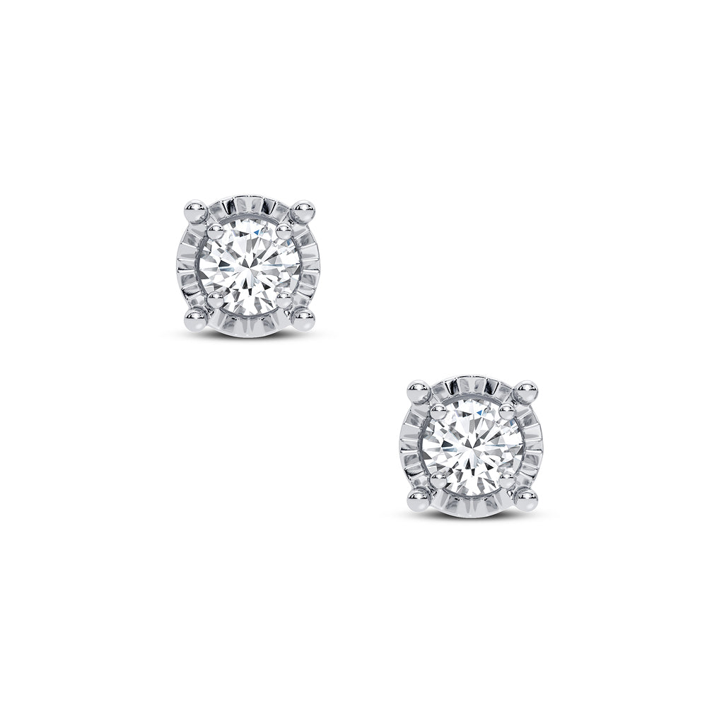 10K White Gold Beautiful 0.10Ct Diamond Earring