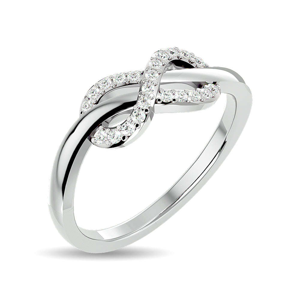 Diamond Infinity  Ring 1/8 Ct Tw In 10K White Gold