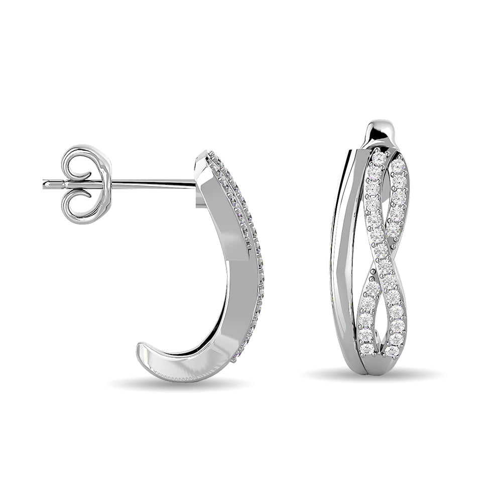 Diamond Fashion Earrings 1/5 Ct Tw In 10K White Gold