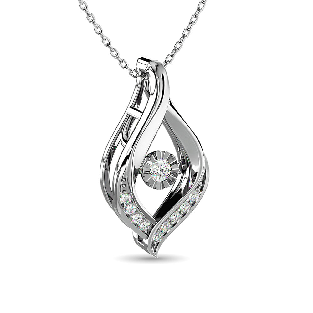 Diamond Slide Pendant 1/10 Ct Tw In 10K White Gold