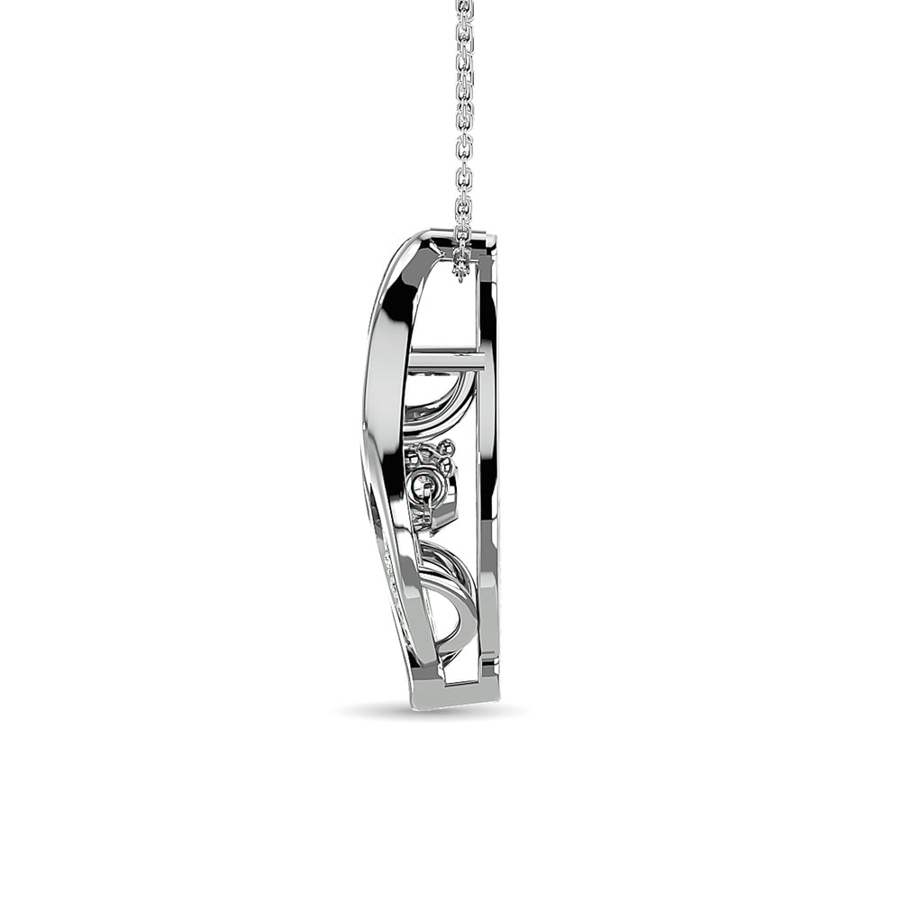Diamond Slide Pendant 1/10 Ct Tw In 10K White Gold