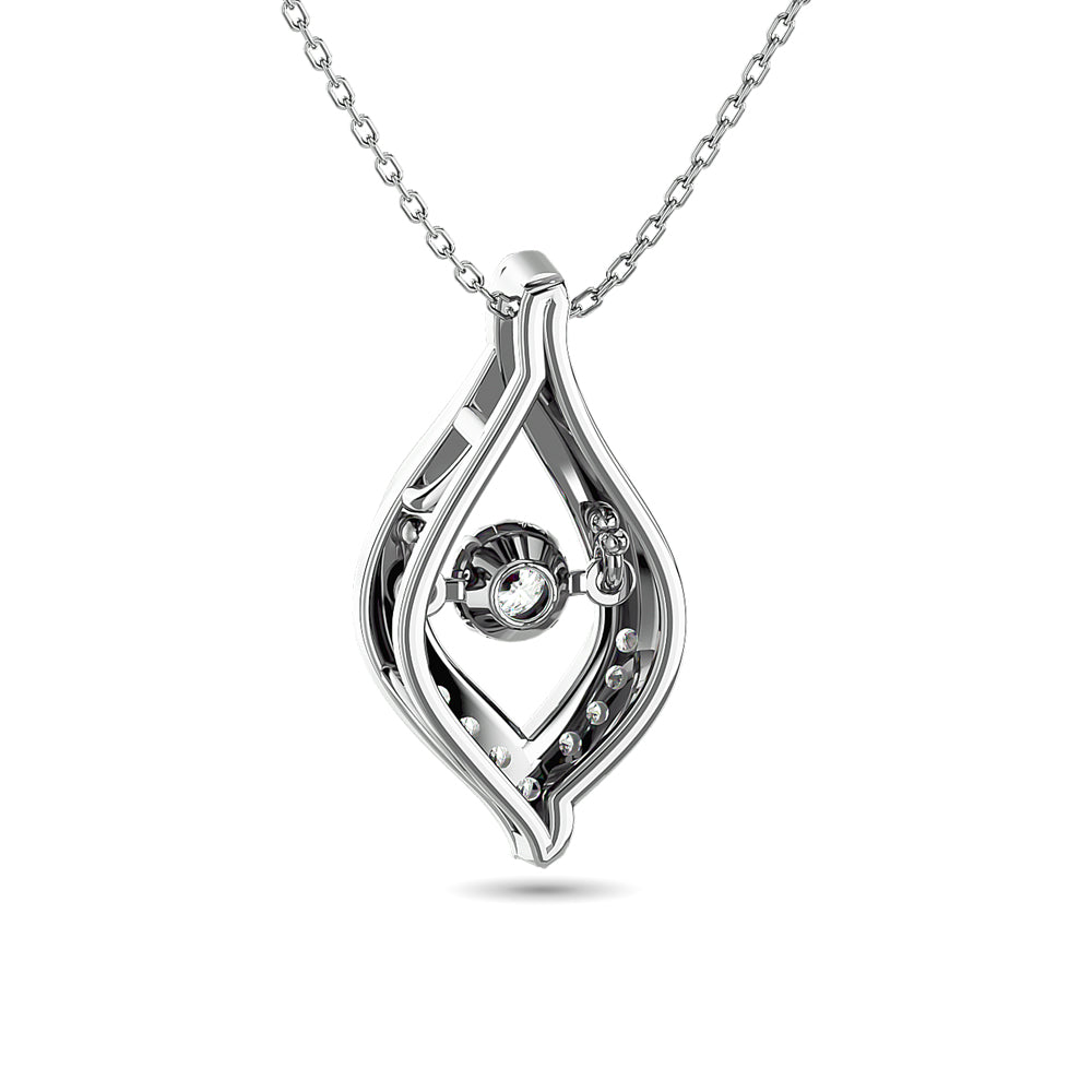 Diamond Slide Pendant 1/10 Ct Tw In 10K White Gold