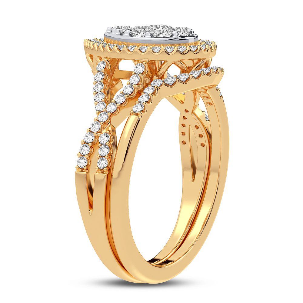 10K Yellow Gold Gorgeous 0.75Ct Diamond Bridal Ring