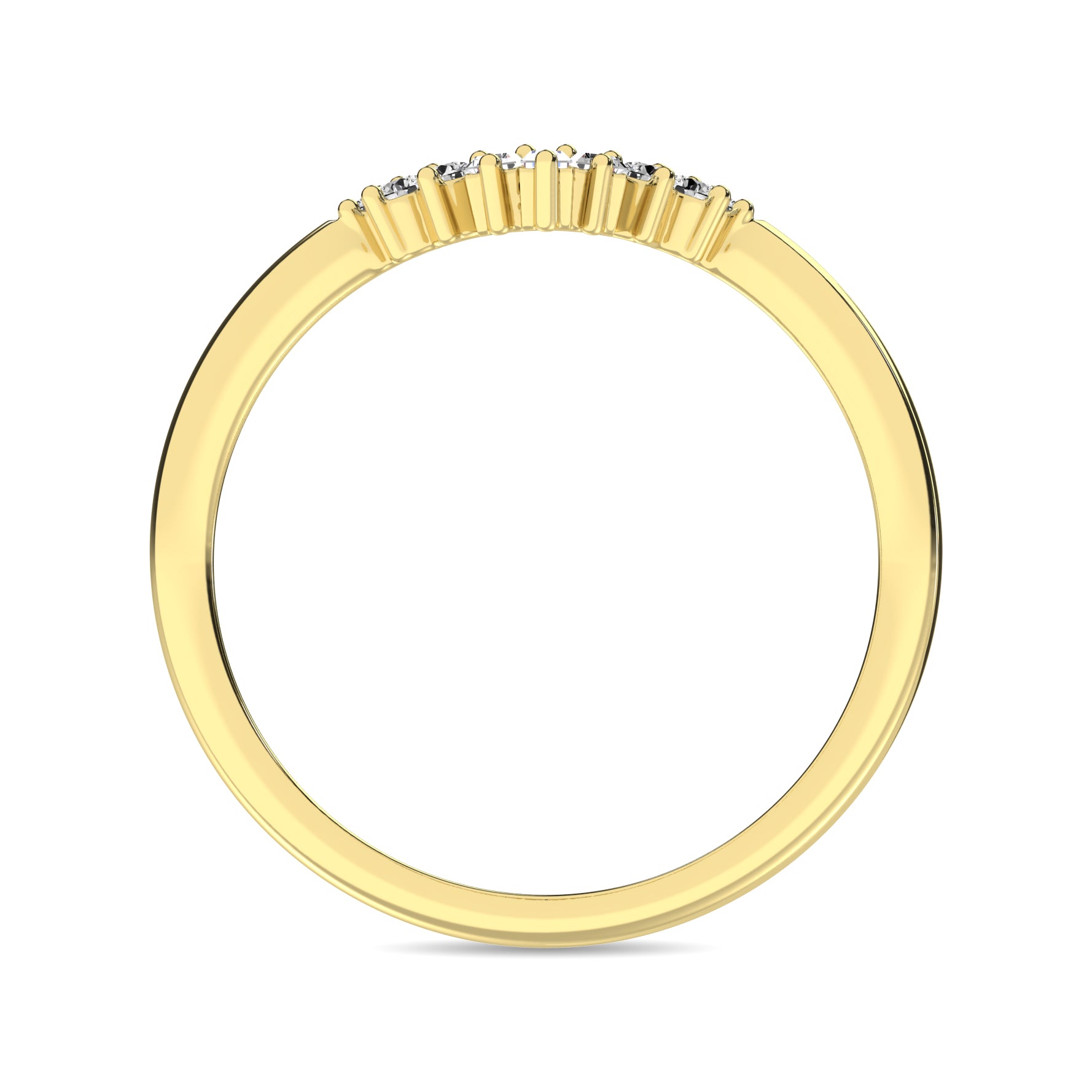 Diamond 1/6 ct tw Round and Baguette Fashion Ring  in 10K Yellow Gold