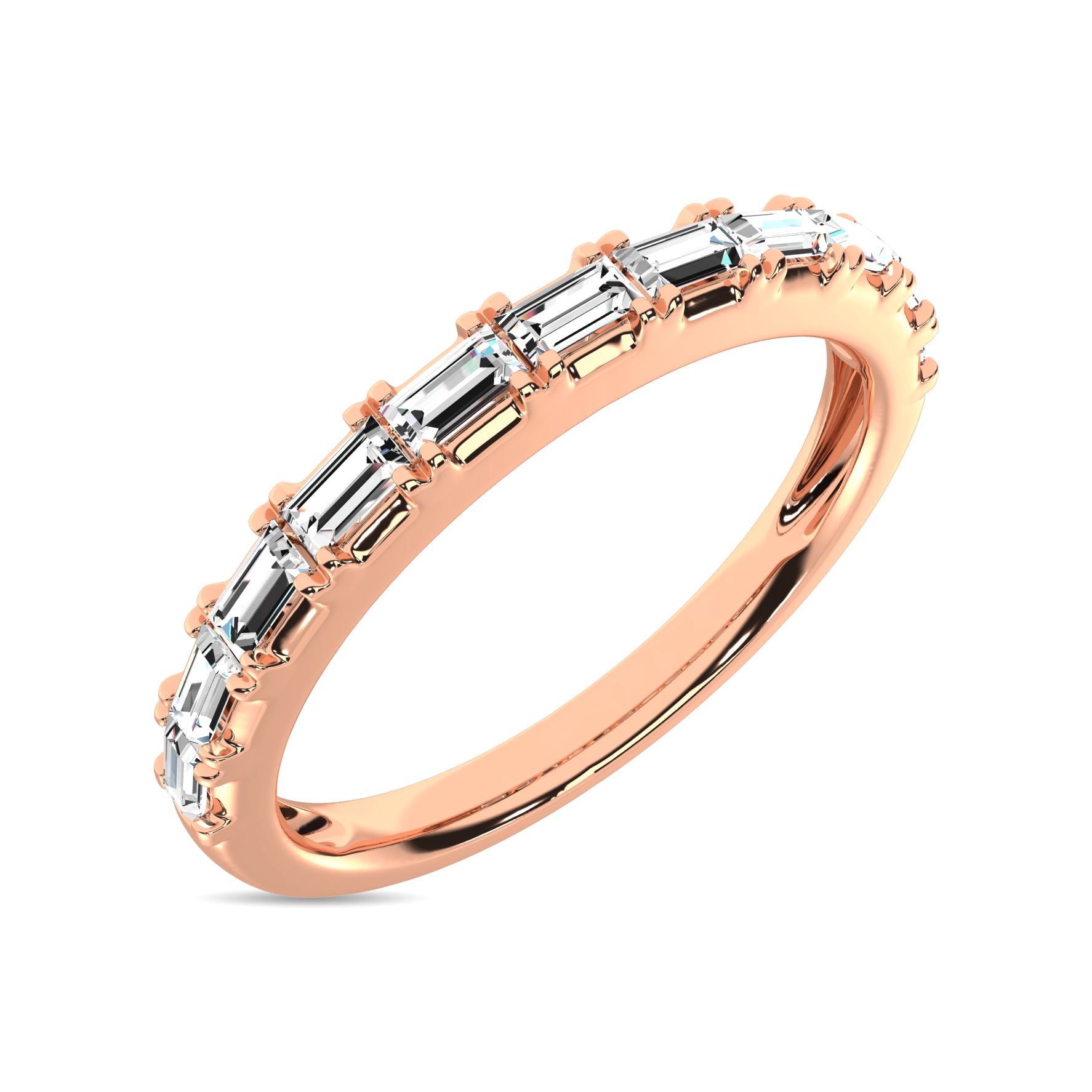 Diamond Anniversary Ring 1/50 Ct Tw In 14K Rose Gold
