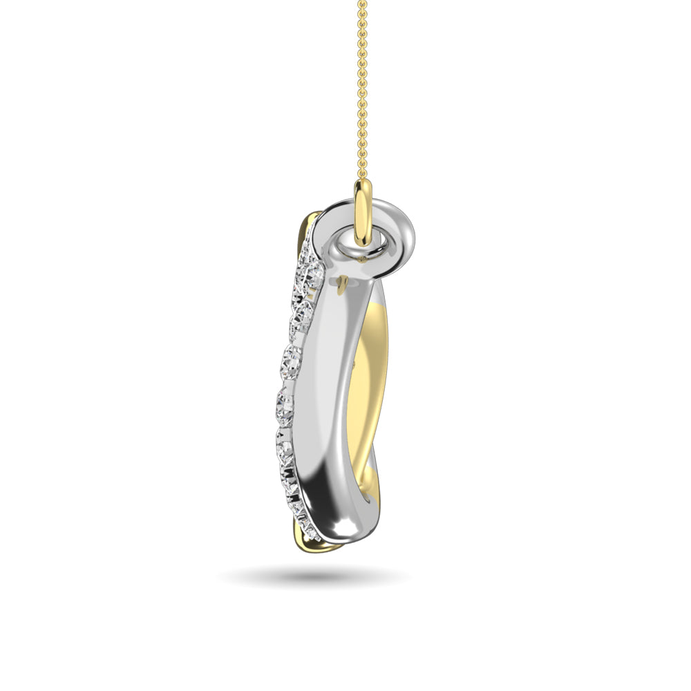 Diamond 1/20 Ct Tw Symatrical Oval Necklace  In 10K Yellow Gold