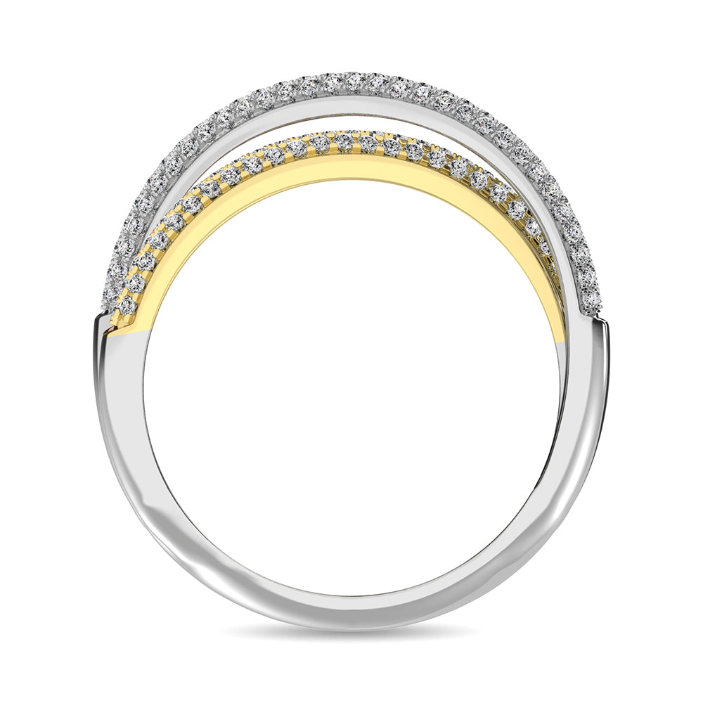 Diamond 1 Ct Tw Fashion Ring In 14K Three Tone Gold