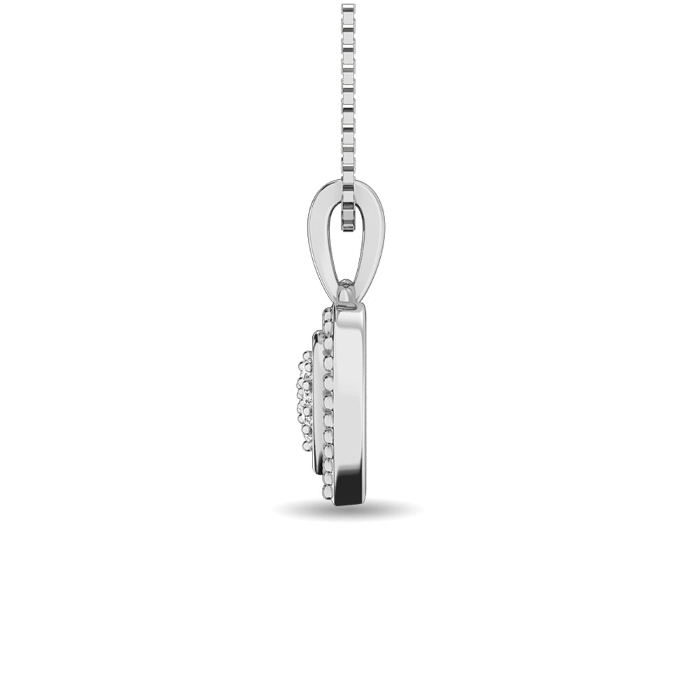 Diamond 1/20 Ct Tw Heart Pendant In Sterling Silver