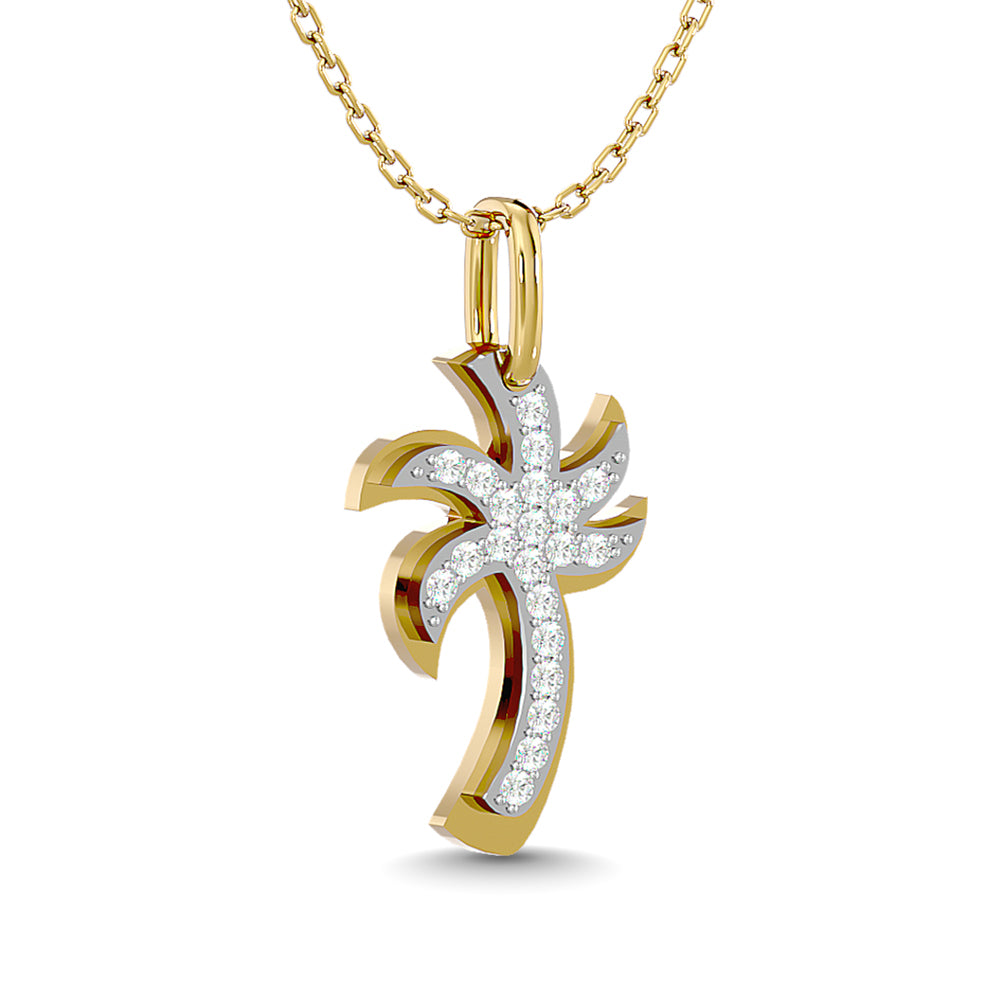 Diamond 1/10 Ct.Tw. Palm Tree Pendant in 14K Yellow Gold