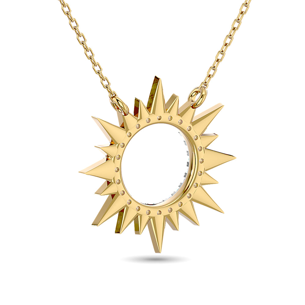 Diamond Round Cut Bar Fashion Necklace 1/8 Ct Tw In 10K Yellow Gold