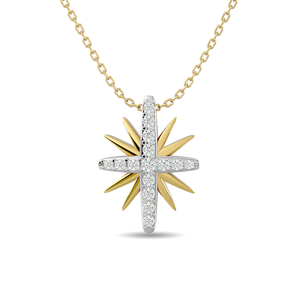 Diamond 1/8 Ct Tw Star Pendant In 10K Yellow Gold