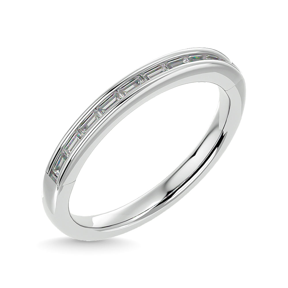 Diamond 1/3 ct tw Channel Set Straight Baguette Ladies Band in 14K White Gold