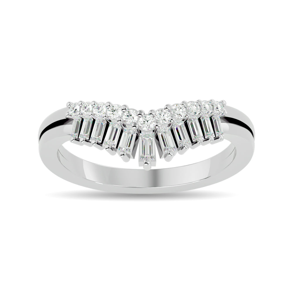 Diamond 1/3 Ct Tw Chevron Band In 10K White Gold