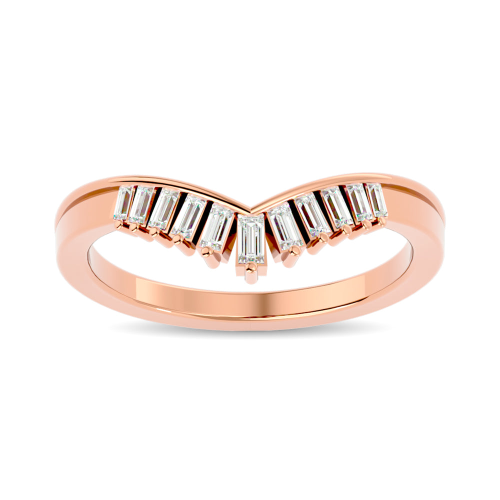 Diamond Chevron Band 1/5 Ct Tw In 14K Rose Gold
