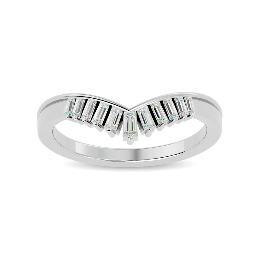 Diamond Chevron Band 1/5 Ct Tw In 14K White Gold