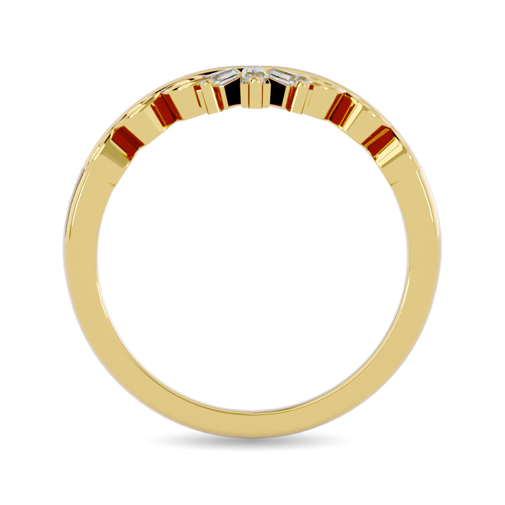 Diamond 1/6 ct tw Chevron Band in 14K Yellow Gold