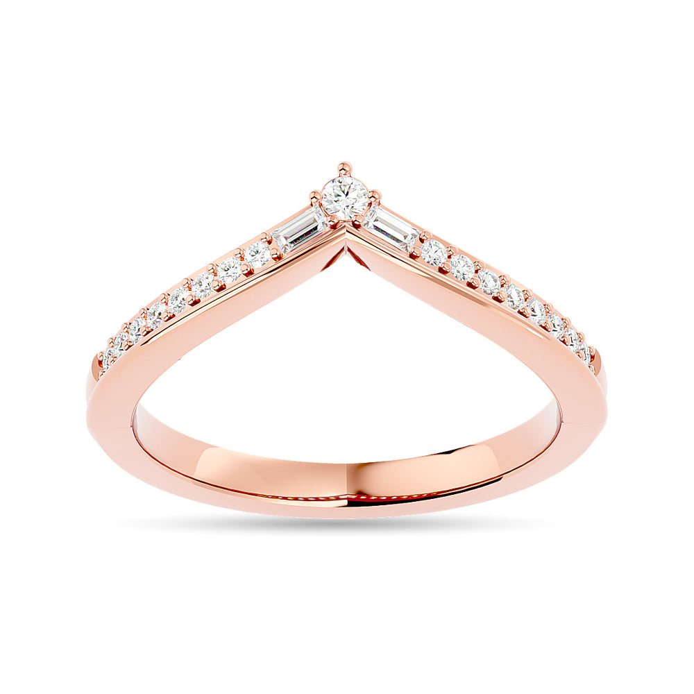 Diamond 1/6 ct tw Chevron Band in 10K Rose Gold