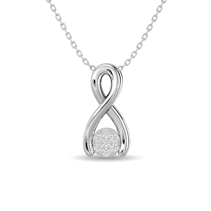 Diamond Fashion Pendant 1/10 Ct Tw In 10K White Gold