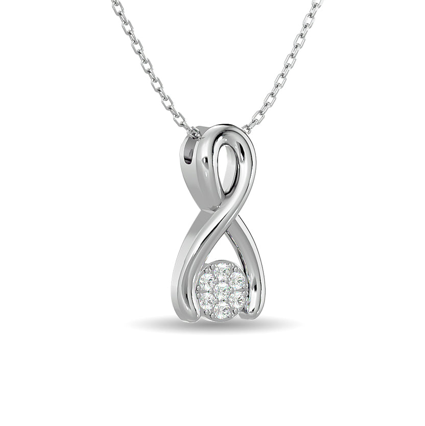 Diamond Fashion Pendant 1/10 Ct Tw In 10K White Gold