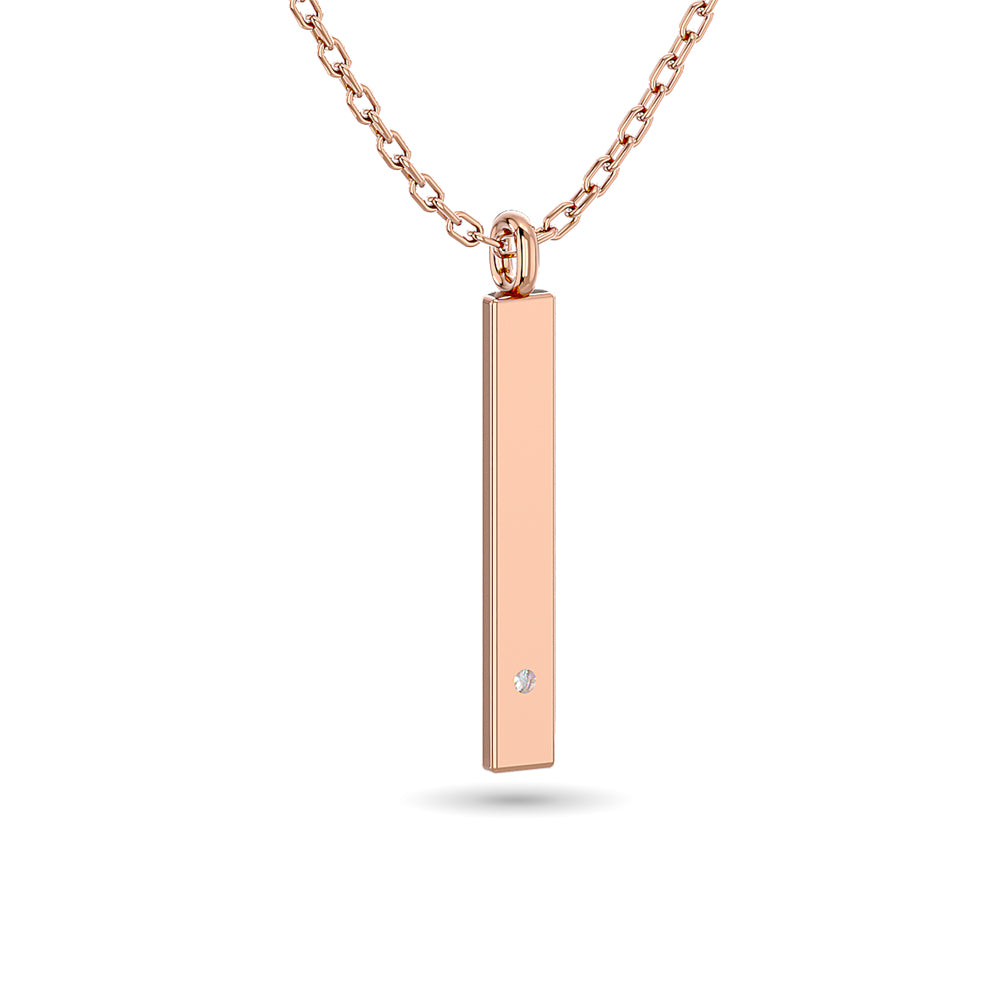 Diamond Bar Pendant 1/50 Ct Tw In 10K Rose Gold