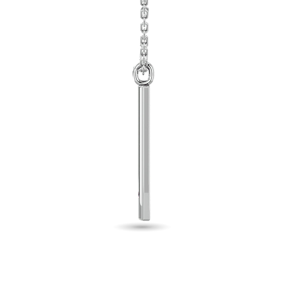 Diamond Bar Pendant 1/50 Ct Tw In 10K White Gold