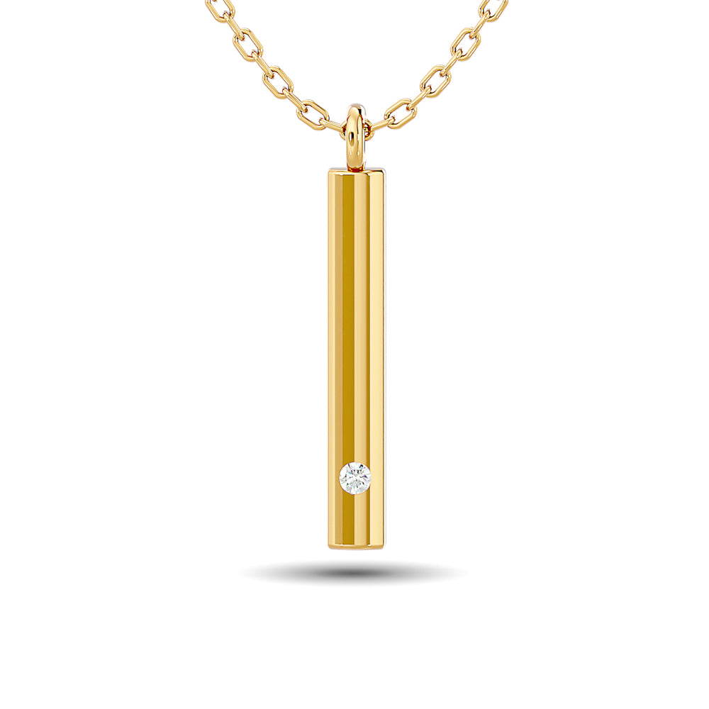 Diamond Bar Pendant 1/50 ct tw in 10K Yellow Gold