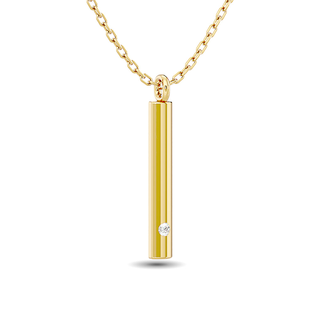Diamond Bar Pendant 1/50 Ct Tw In 10K Yellow Gold