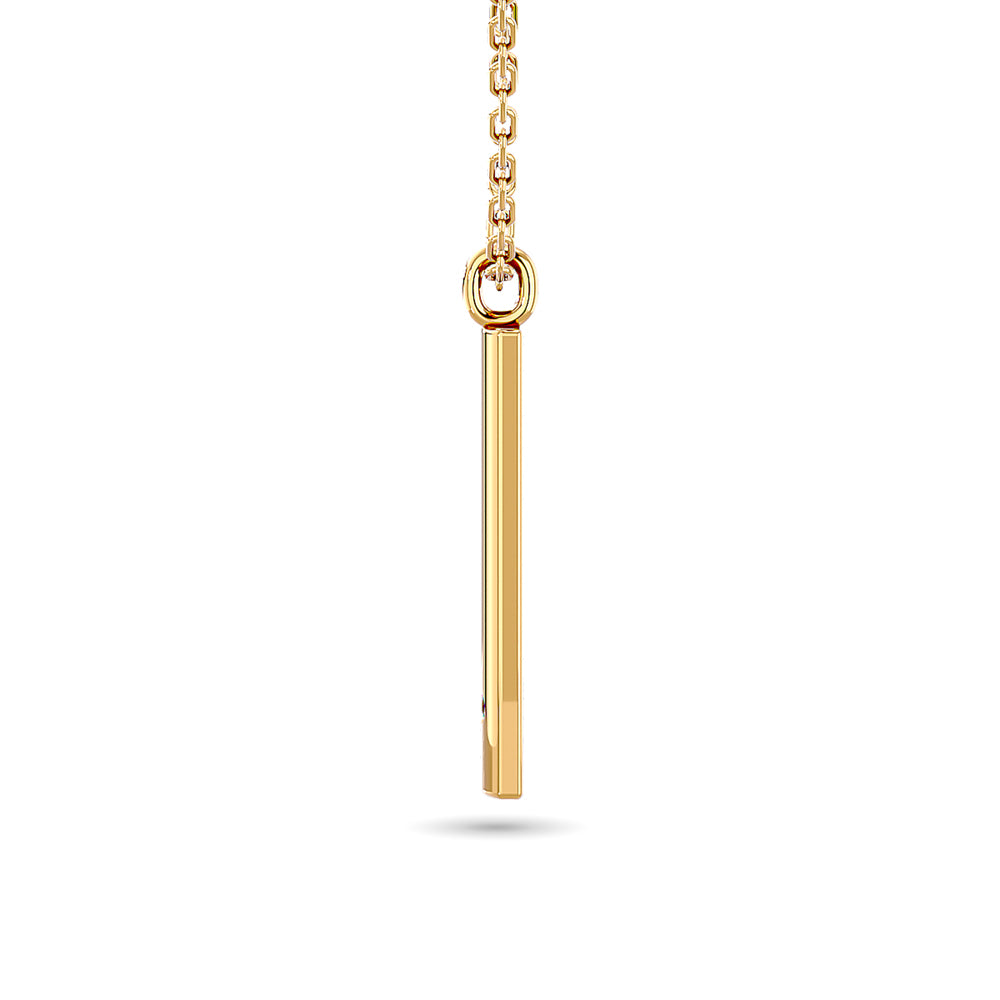 Diamond Bar Pendant 1/50 Ct Tw In 10K Yellow Gold