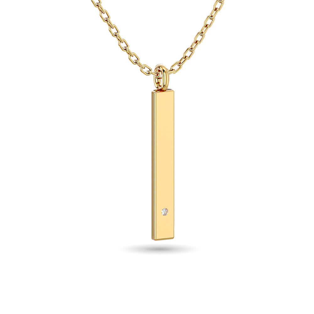 Diamond Bar Pendant 1/50 Ct Tw In 10K Yellow Gold
