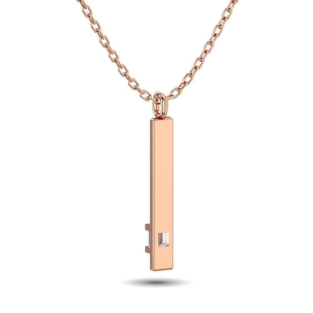 Diamond Bar Pendant 1/50 ct tw in 10K Rose Gold