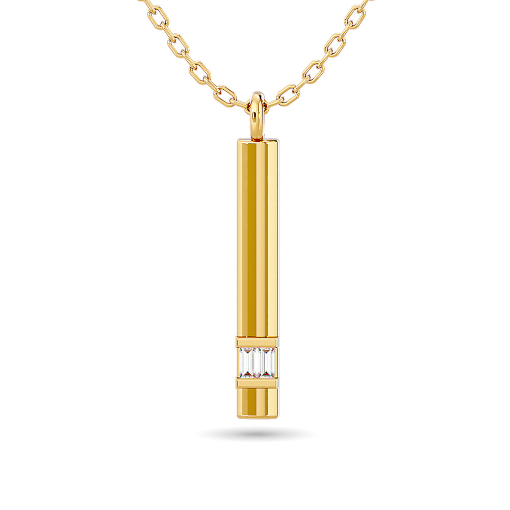 Diamond Bar Pendant 1/50 Ct Tw In 10K Yellow Gold