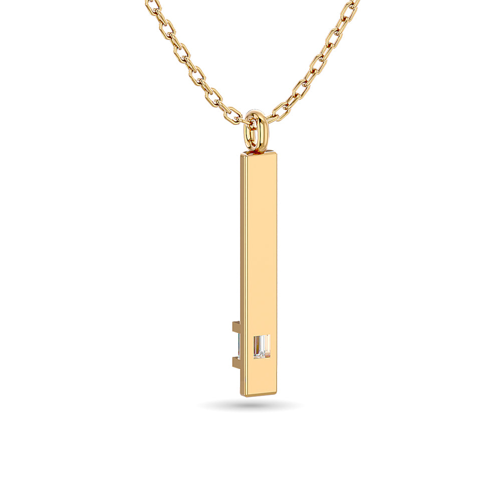 Diamond Bar Pendant 1/50 Ct Tw In 10K Yellow Gold
