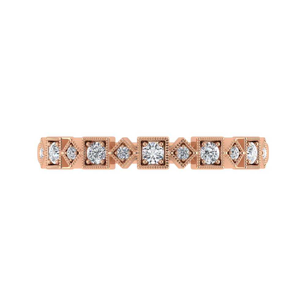 Diamond 1/8 Ct Tw Stackable Ring In 14K Rose Gold