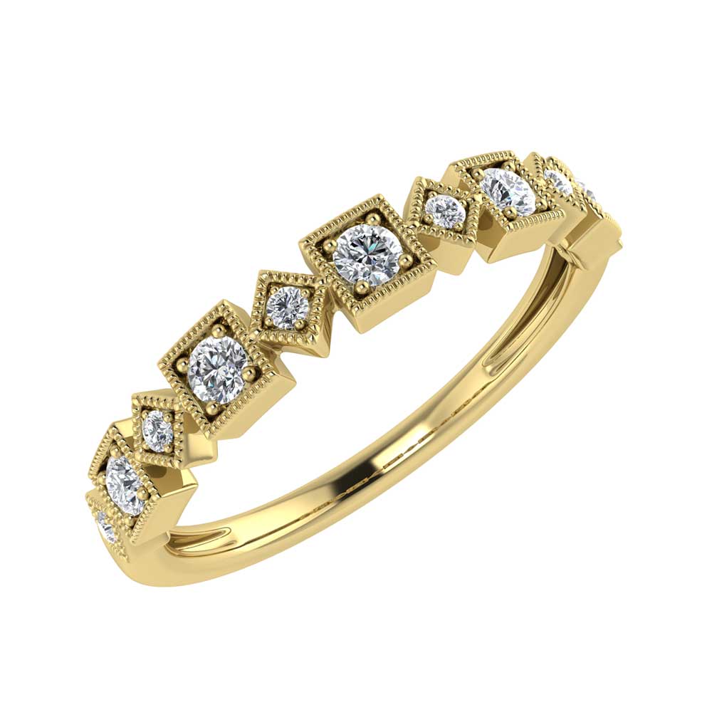 Diamond 1/8 Ct Tw Stackable Ring In 14K Yellow Gold