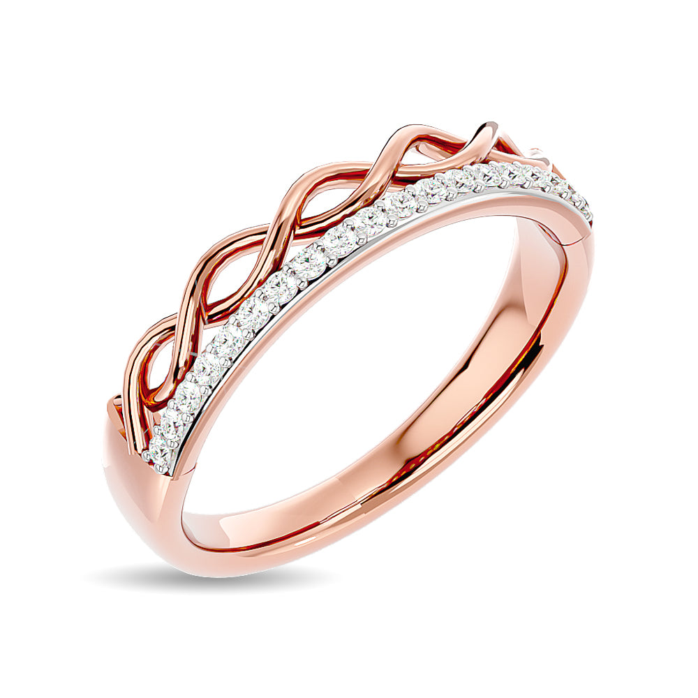 Diamond 1/8 Ct Tw Stackable Ring In 14K Rose Gold