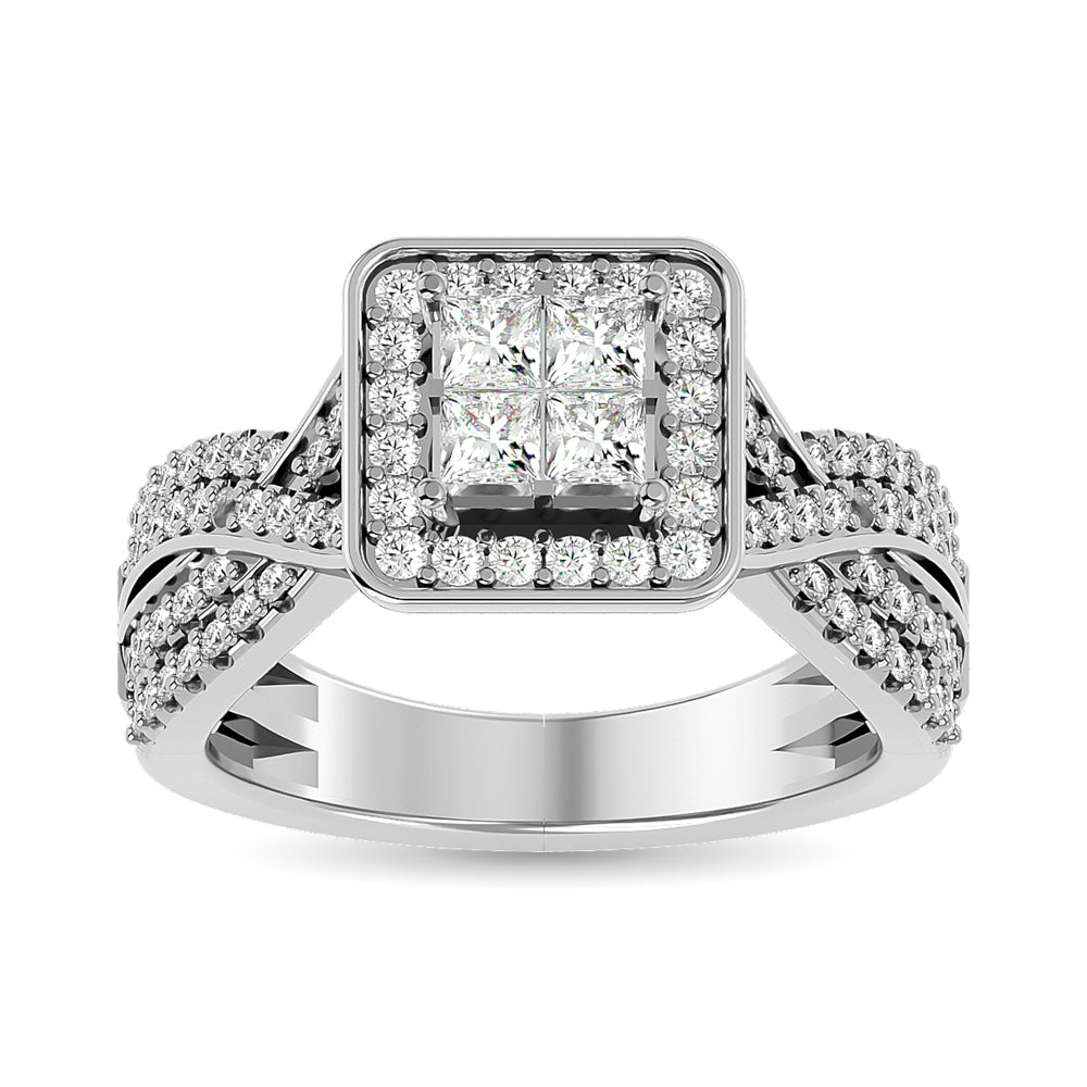 Diamond Engagement Ring 1 Ct Tw In 14K White Gold