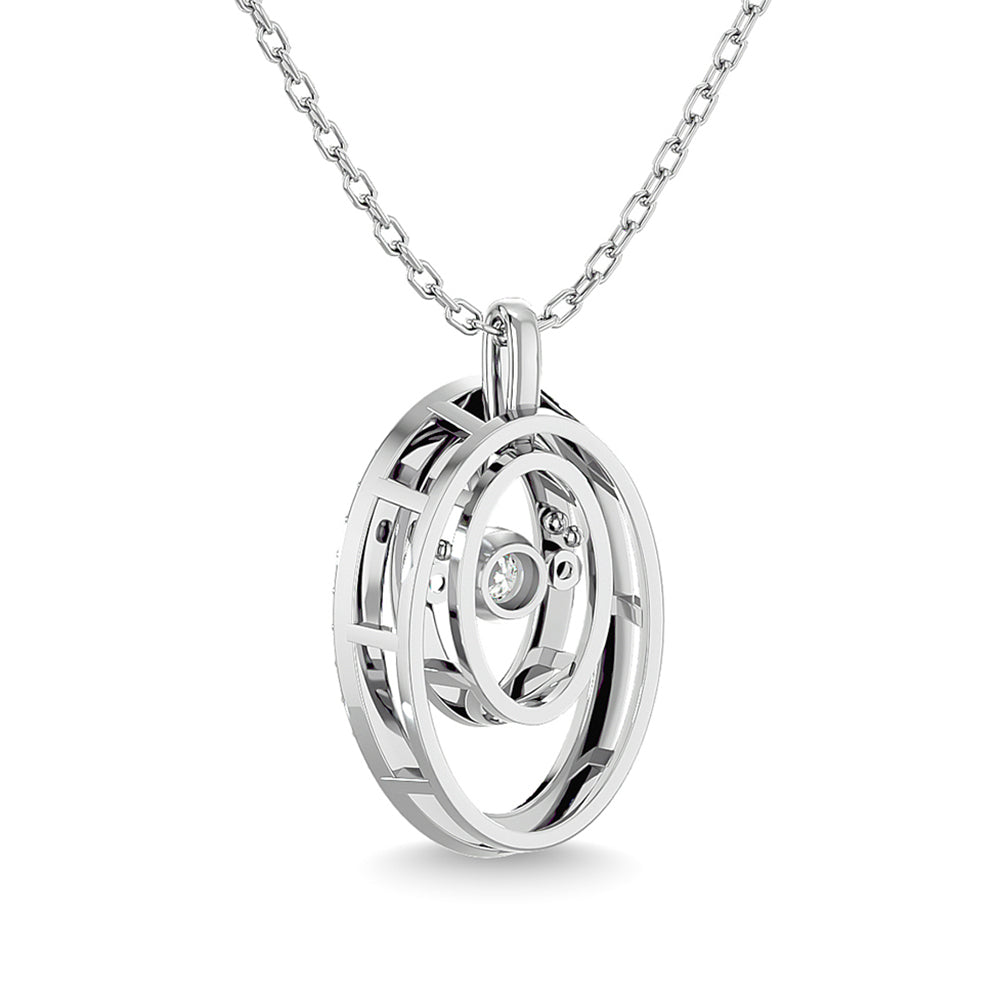Diamond 1/4 Ct.Tw. Oval Shape Pendant In 14K White Gold