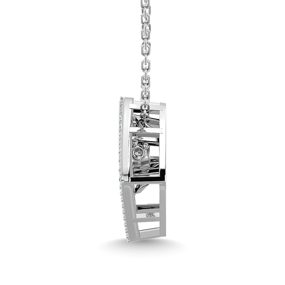 Diamond 1/4 Ct.Tw. Square Shape Pendant in 14K White Gold