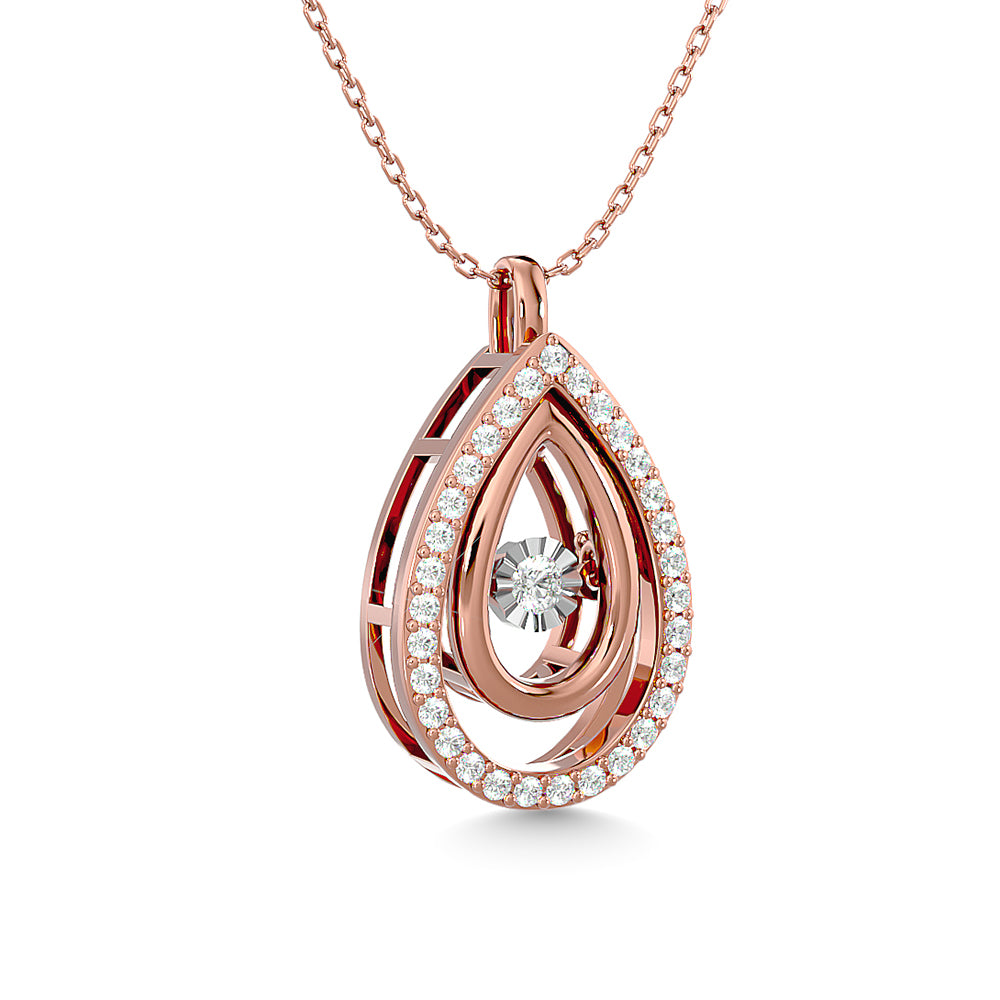 Diamond 1/4 Ct.Tw. Pear Shape Pendant In 14K Rose Gold