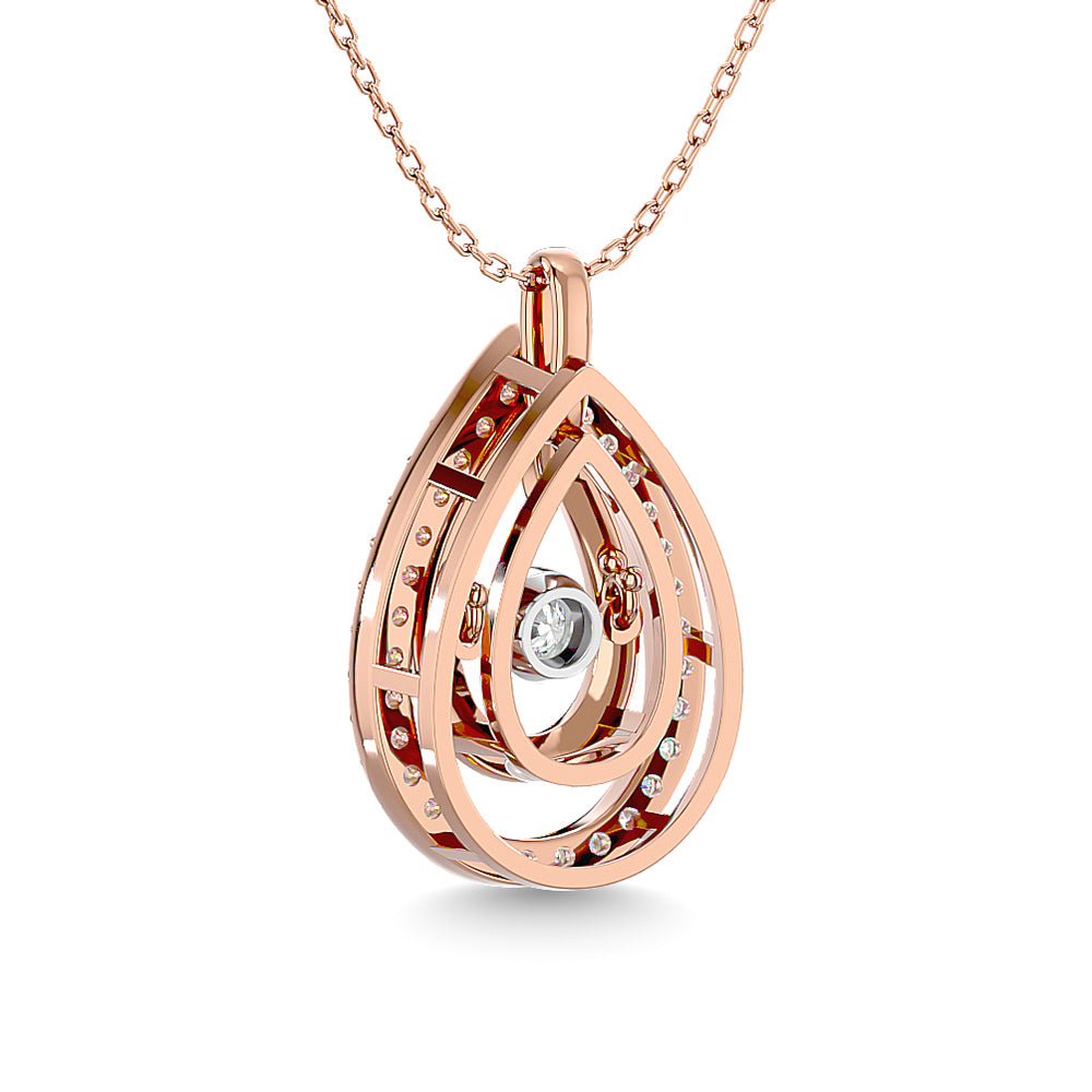 Diamond 1/4 Ct.Tw. Pear Shape Pendant in 14K Rose Gold
