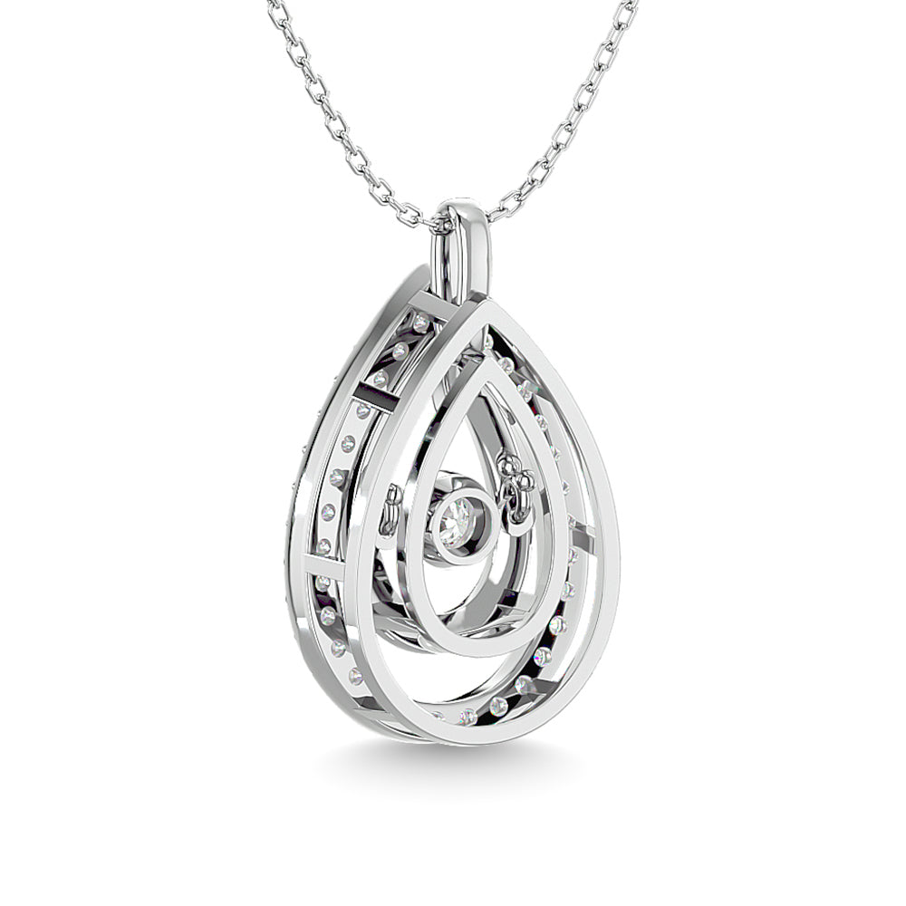 Diamond 1/4 Ct.Tw. Pear Shape Pendant In 14K White Gold